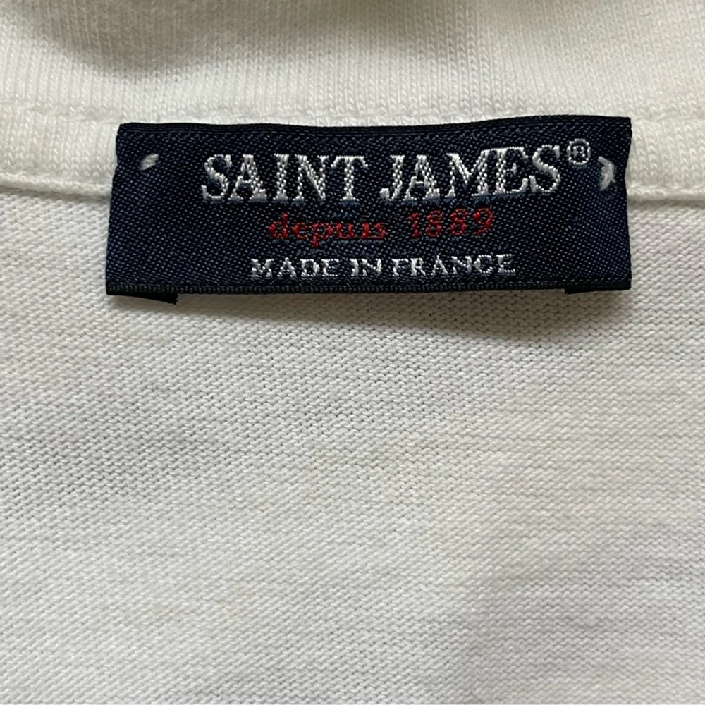 Saint James White Blue Stripes Shirt Dress US 10 - Picture 5 of 7